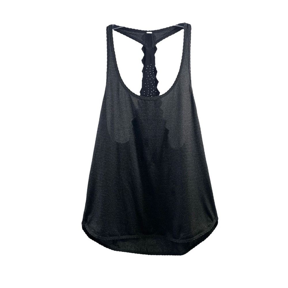 Lululemon Black Striped Racerback Top Size S - Picture 1 of 12